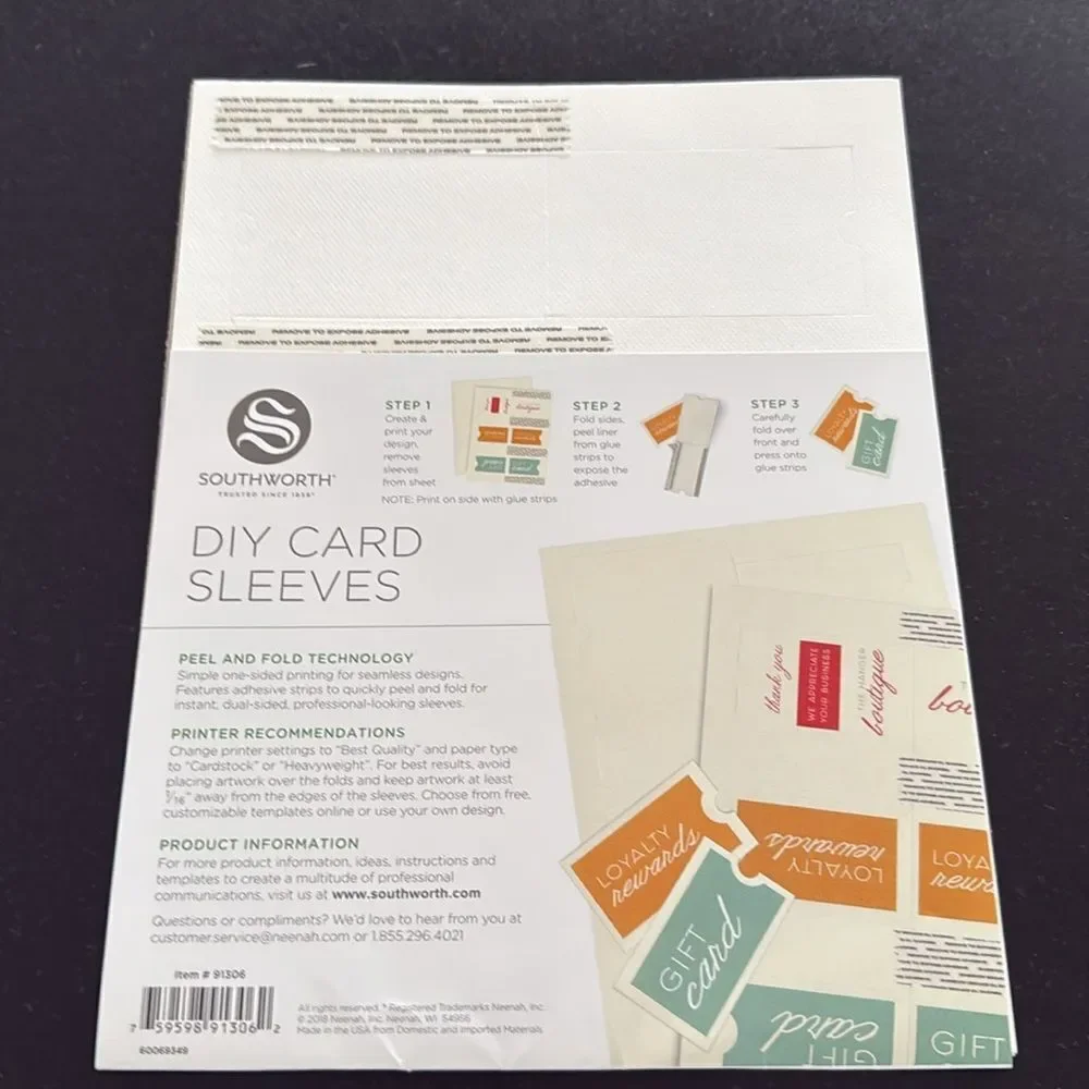 DIY White Card Sleeves – Techweave Finish – 10 Sheets (30 Sleeves)